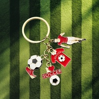 Porte-clés léger en alliage de zinc avec mousqueton et motif gaufré, modèle 2026, le plus vendu, pour maillot de footballeur, cadeau idéal pour le jour du match