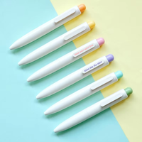 Mini stylo de poche mignon Portable Macaron Press Gel Pen avec noyau d'eau à séchage rapide Neutral Short Fat Small Macaron Press