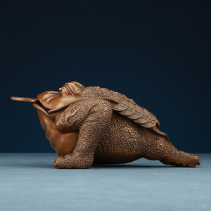 Figurine de crapaud en cuivre violet Copper World, faite à la main, 10 cm, décoration pour la maison ou le bureau, cadeau d'ouverture - Product Image 2