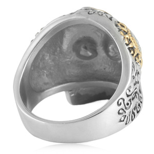 Men's Titanium Steel Skull <b>Ring</b> Cross Pattern Retro Punk Style Geometric Design Gift Jewelry 21015 - Product Image 2