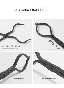 Ensemble de pinces de fabrication de couteaux en acier au carbone métrique assemblé Bladesmith forgeron outils de forge étau pour enclume Hammer-3Pcs - Product Image 4