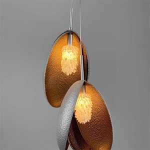 Italian Style Oval Pendant <b>Light</b> E27 LED 220V Adjustable Height Gold Body <b>Chandelier</b> For Villa Bedroom Living Room - Product Image 4
