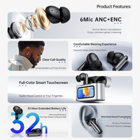 Écouteurs tactiles sans fil TWS avec 6 micros et ANC, chipset JL, Bluetooth 5.3, intra-auriculaires, pour le sport et le gaming