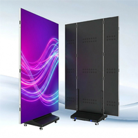 Pantalla LED P1.25 GOB de paso de píxel ultrafino, plegable en tres partes, con mantenimiento frontal, para señalización digital de alta definición para interiores.