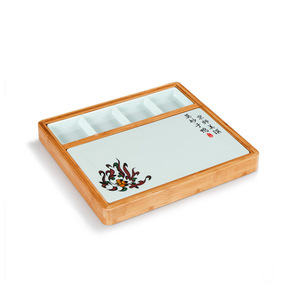 Juego de platos para pato asado con bandeja de bambú y divisores para condimentos para servir comida china - Product Image 2