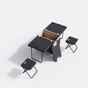 Hot Selling Plastic Folding Cooler Box Beach <b>Camping</b> Picnic Folding Cooler Box with <b>Table</b> and Chairs - Product Image 2