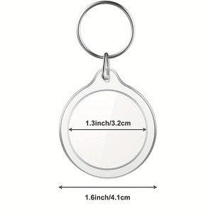 Porte-clés en acrylique rond clair étiquettes formes vierges Kpop support <span class=keywords><strong>Photo</strong></span> transparent clair porte-clés personnalisés chaînes - Product Image 5