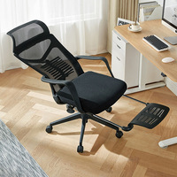 Chaise de bureau ergonomique à dossier haut en maille avec appui-tête large, réglable en hauteur, avec repose-pieds, idéale pour le salon - Vente en gros à prix réduit