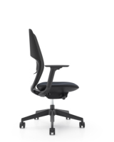 Chaise de bureau ergonomique à dossier moyen en maille avec soutien lombaire réglable, chaise pivotante pour ordinateur
