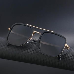 Lunettes de soleil carrées rétro unisexes, monture noire, verres TAC, UV400, polarisées, anti-éblouissement, pour la conduite et les activités de plein air - Product Image 5