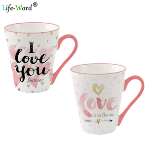 Tazas de café con estampado europeo, regalo creativo del Dí<span class=keywords><strong>a</strong></span> de San Valentín, regalos de boda de lujo, juego de tazas de cerámica para parejas, venta al por mayor - Product Image 1