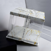 Boîtes à gâteaux rectangulaires transparentes en PET avec matériaux recyclés pour mariage, anniversaire, fête