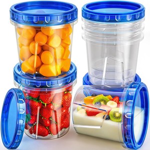 6 件装塑料食品储存容器 500 毫升 可重复使用 密封防漏 螺旋盖 可用微波炉和冰柜加热 - Product Image 6