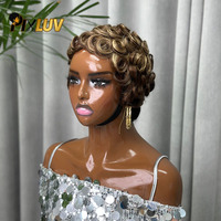Perruques en cheveux humains en gros, perruques courtes bouclées en cheveux humains, fournisseurs de perruques coupe pixie, cheveux vierges bruts pour femmes noires, cheveux vietnamiens