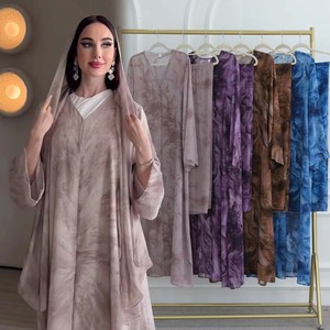 Wholesale Tie Dye Chiffon Dress Plus Size, Elegant Floral Print