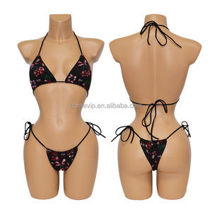 B217 チェリーセクシービキニセット クリスマス バレンタインデーギフト 誘惑 ラグジュアリー ブリンブリン ラインストーン クリスタル ダイヤモンド 水着 - Product Image 5