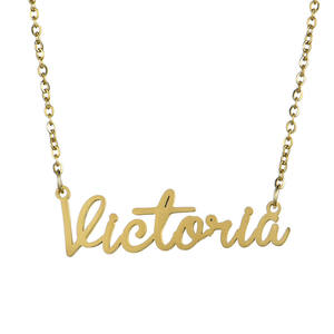 Collier avec plaque de nom en acier inoxydable personnalisé, n'importe quel nom, 11 styles de police pour les filles, à choisir - Product Image 3