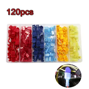 120pcs T Tap Wire Connectors Selfstripping Connector set Wire Automotive Splice Male Quick Disconnect Terminals Assorted Set