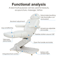 Fauteuil de massage électrique professionnel en plastique, réglable à 180 degrés, pour salon de manucure et spa