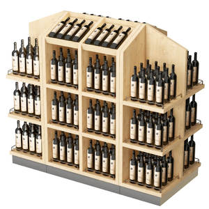 Bán lẻ rượu cửa hàng trưng bày nội thất giá trang trí cửa hàng rượu tùy chỉnh bằng Gỗ Kim Loại tường mounter Kệ rượu thị trường đứng - Product Image 3