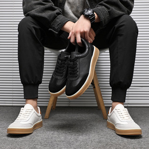 Chaussures décontractées classiques de prestige en cuir de vachette première couche, légères, à lacets, pour le quotidien et le style urbain - Product Image 1