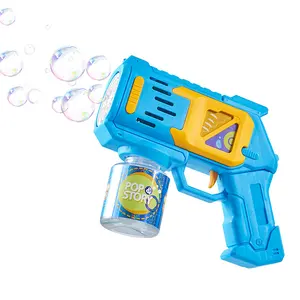 Macchina elettrica a bolle illuminata da 10 fori per esterni giochi pistola da tiro con acqua di sapone da 100 Ml automatica a buon mercato pistola a bolle