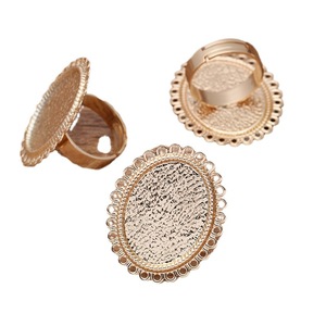 แหวนทองแดงชุบลินปิง 6 <span class=keywords><strong>สี</strong></span> ขนาด 18*25 มม. รูปดอกไม้ สำหรับทำเลนส์ DIY ทรงไข่ สไตล์เรโทร โดดเด่นมีเอกลักษณ์ - Product Image 2