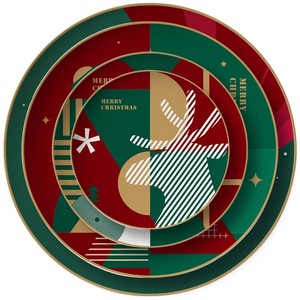 Merry ชุดอุปกรณ์ทานอาหารเย็นสำหรับตกแต่งต้นคริสต์มาสจานจีนลายกระดูกพร้อมเครื่องใช้บนโต๊ะอาหารสำหรับงานแต่งงานที่บ้านและร้านอาหารรูปแบบใหม่ - Product Image 2