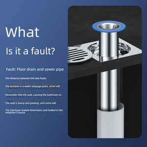 Desodorante de drenaje de suelo con núcleo de insecto Universal de acero inoxidable 304 moderno, <span class=keywords><strong>tubo</strong></span> extendido para cocina, baño, falla de alcantarillado - Product Image 3