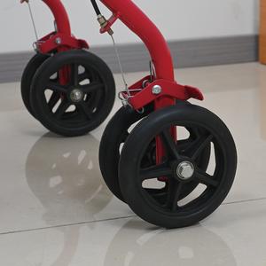 軽量折りたたみ式高齢者用歩行器、2-in-1ショッピングカート付き歩行車、屋外日常使用用パッド入りシート付き - Product Image 4