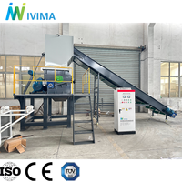 Trituradora de Botellas de PET de Alimentación Automática con Cinta Transportadora, Maquinaria Industrial