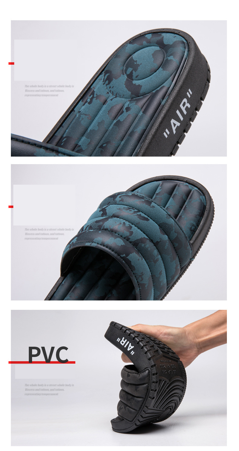 New Camouflage Leather Slippers Air Cushion Anti-slip Outdoor Fashion PVC Slides