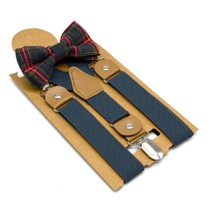 Venta caliente Niños Moda Color sólido 3 Clips Suspender and Bow Tie Set con buen precio - Product Image 4