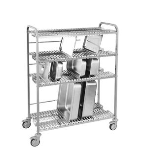 ชั้นวางสแตนเลสแบบมีล้อสำหรับวางกระทะแบบมีเสถียรภาพสำหรับจัดเลี้ยง - Product Image 1