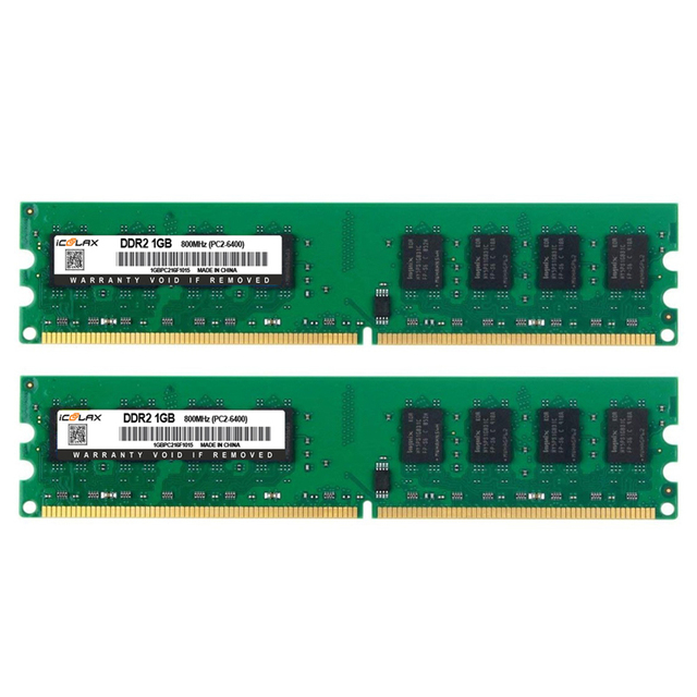 ICOOLAX Original DDR2 RAM Memory Module 667 800mhz 2GB 1GB PC2-5300 PC2-6400 DDR2 for Desktop PC Gaming 1.8V