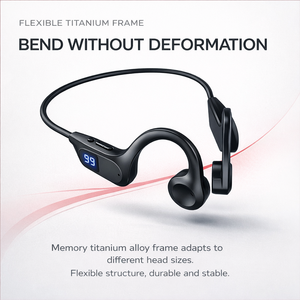 For 5.3 Bone Conduction Headphones Waterproof Open Ear Headsets <strong>LED</strong> <strong>Battery</strong> Mic Wireless Earbuds Swimming ENC - Product Image 3