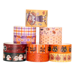 Juego de cintas Washi de Halloween, 11 rollos de cinta de papel decorativa con diseño de dibujos animados para manualidades y decoración - Product Image 4