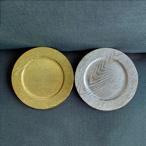 13 "3 Couleurs Ronde Plastiques Électrolytiques Fruits <span class=keywords><strong>Plat</strong></span> Bol Plateau Décoratif Chargeur Assiettes Motif Plaque Décoration De Mariage - Product Image 2