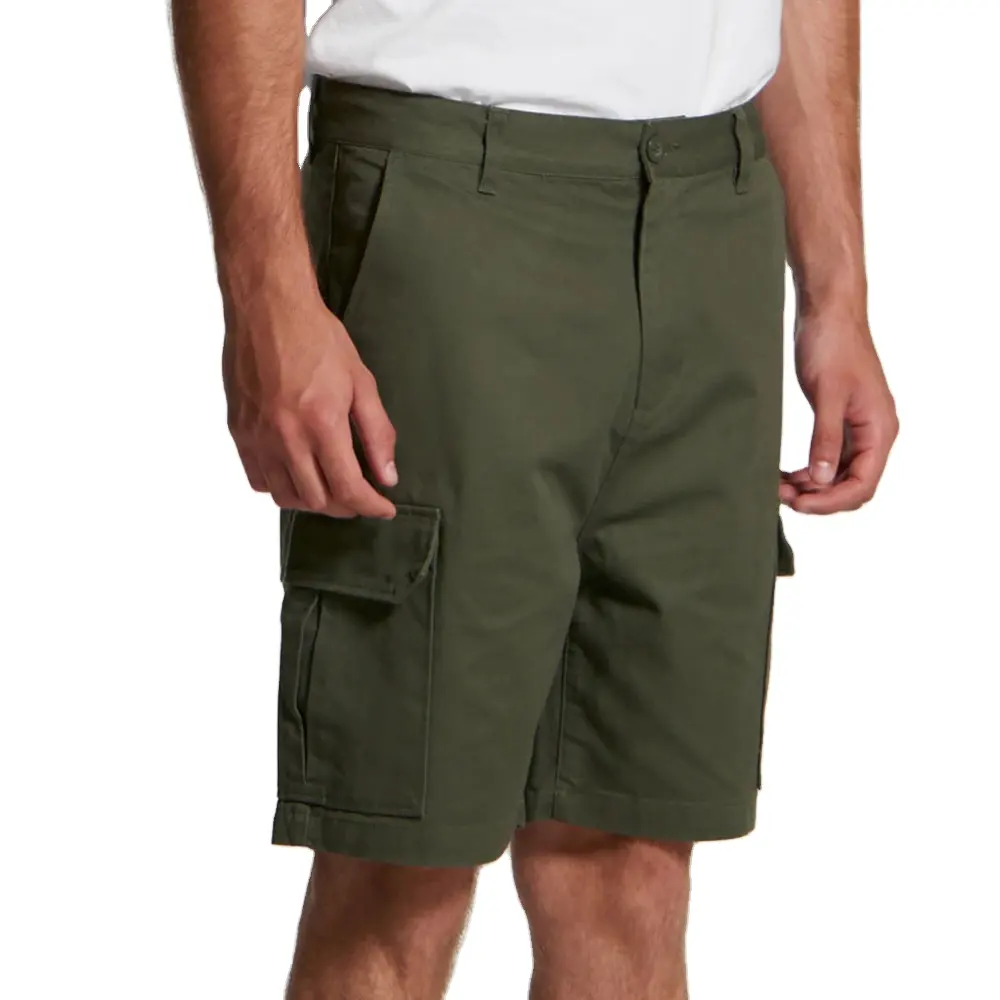 2022 Custom Logo Cargo Shorts Summer Men's Elastic Waist Shorts Cotton Cargo Shorts Casual Loose Outdoor Sport Cargo Short