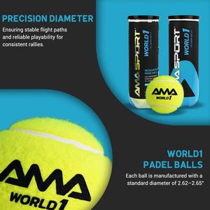 AMA Sport di qualità Premium professionale per prestazioni migliorate Match World 1 <span class=keywords><strong>Padel</strong></span> Tennis Ball - Product Image 3