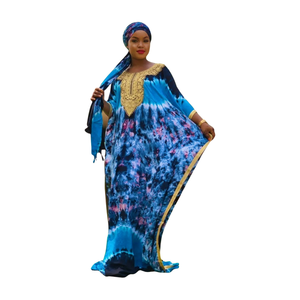 Women's Elegant Rayon <b>Kaftan</b> Casual Sexy Lace Chiffon Asymmetrical Loose Fit Floor-Length Long Sleeves Tie-Dye Eco-Friendly" - Product Image 3