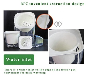 Macetero automático de plástico transparente, maceta de flores cuadrada, para todas las plantas suculentas, hierbas, violetas <span class=keywords><strong>africanas</strong></span> - Product Image 5