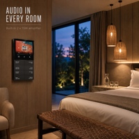 Panneau de contrôle de musique d'ambiance Android IPS 4 pouces 480x480 pour projets hôteliers avec bus KNX 485 et sortie audio stéréo 2x15W