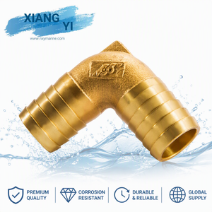 ข้อต่อทองเหลือง 1/4 นิ้ว 90 องศา แบบสองหนาม สำหรับสายยางเรือ ผลิตในไต้หวัน - Product Image 4