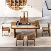 Nouvelle table de bureau commerciale moderne en bois massif, ensemble table à thé, grande table de conférence, station de thé Kung Fu, poste de travail pratique pour chef