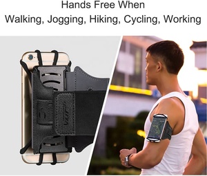 Fascia da <span class=keywords><strong>Braccio</strong></span> per Telefono Rotante a 180 Gradi con Portachiavi, Fascia da Corsa per iPhone - Product Image 6