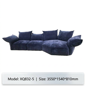 Conjunto de Sofás Curvos Artísticos Modernos, Sofá de Tela con Forma Orgánica de Lujo, Muebles Minimalistas Creativos para Sala de Estar, Sofá Grande en Forma de Arco - Product Image 3