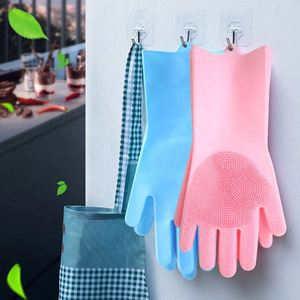 Gants de lavage de vaisselle en silicone magique résistants à la chaleur, 120g, 100% qualité alimentaire, sur mesure, avec brosse intégrée, en promotion - Product Image 6