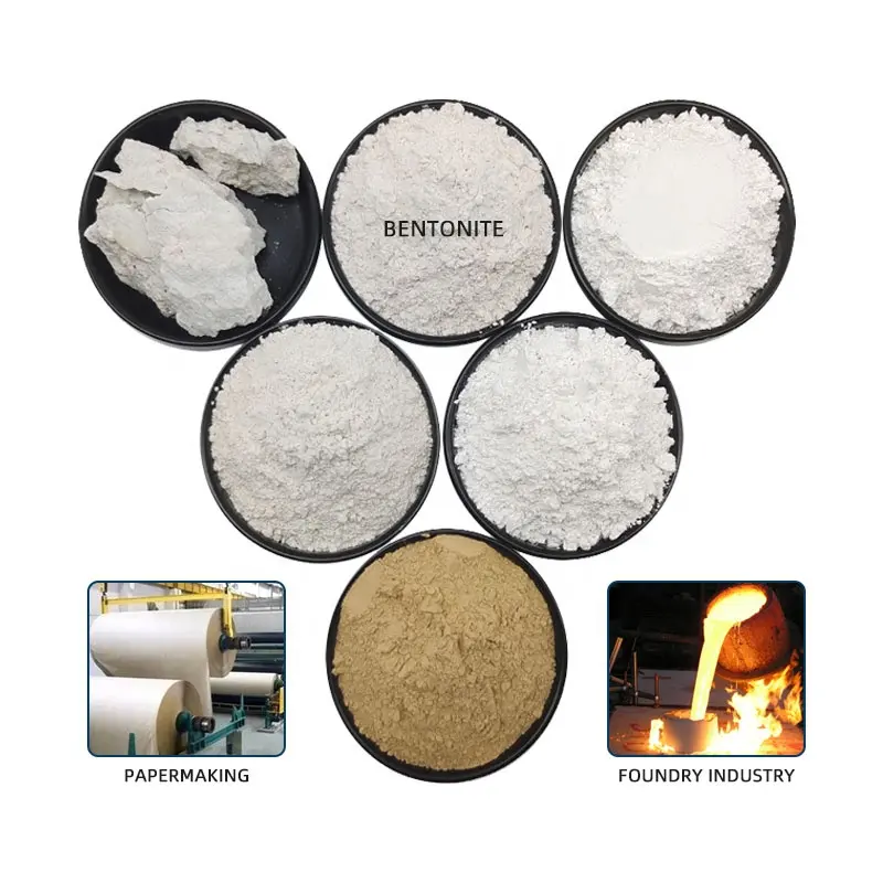 بونتونيت صوديوم يستخدم لطلاء الحقول النفطية السميكة والحفر وبودرة مونتموريونيتي بلون كالسيوم مادة مضادة للماء