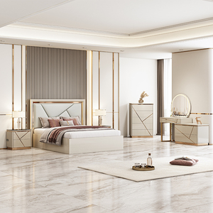 Set Camera <span class=keywords><strong>da</strong></span> <span class=keywords><strong>Letto</strong></span> di Lusso di Alta Qualità, <span class=keywords><strong>Letto</strong></span> Matrimoniale King Size con Struttura in Legno e Spazio di Archiviazione, Set Completo di Mobili Moderni per Camera <span class=keywords><strong>da</strong></span> <span class=keywords><strong>Letto</strong></span> - Product Image 1